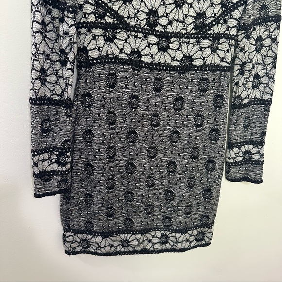 Free People Botanical Forest Knit Lace Long-Sleeve Bodycon‎ Dress Size Medium M - Picture 5 of 8